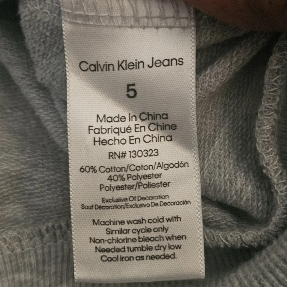 Calvin Klein Gray and Pink Short Sleeve Jogger Set with Rainbow Detail